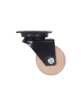 50 MM WOOD CASTOR 50 KG LOAD FROM FRENCH FOREST - S170 BLACK P