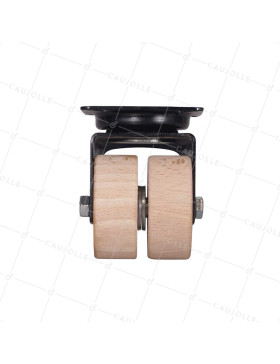 50 MM WOOD CASTOR 50 KG LOAD FROM FRENCH FOREST - S170 BLACK P