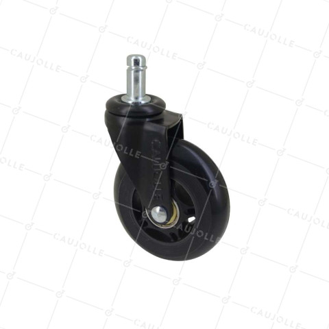 Castor FOR GAMER CHAIR WITH SMOOTH STEM DIAMETER 75 MM LOAD 40 KG - S49 PU 75 TL11 • Caujolle