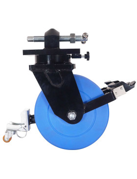 ROULETTE DE CONTAINER NYLON BLEU DOUBLE 305 MM CHARGE EXTREME 10000 KG FOURCHE RENFORCEE - SERIE CENTAURE