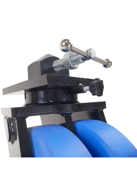 Castor OF BLUE NYLON CONTAINER DOUBLE 305 MM EXTREME LOAD 10000 KG REINFORCED FORK - CENTAURE SERIES