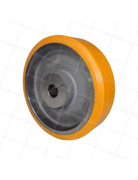 ROUE A CLAVETER EN POLYURETHANE DIAMETRE 300/75 MM CHARGE 2100KG - SFPU 300/75 LM90 A30 A CLAVETER • Caujolle