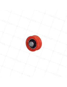 ROUE DE BAIE VITRÉE DIAMÈTRE 22 MM CHARGE 20 KILOS GORGE V AVEC AXE DE 6 MM • Caujolle