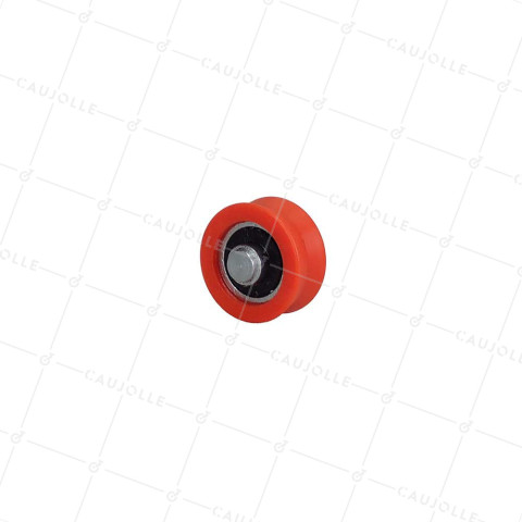 ROUE DE BAIE VITRÉE DIAMÈTRE 22 MM CHARGE 20 KILOS GORGE V AVEC AXE DE 6 MM • Caujolle