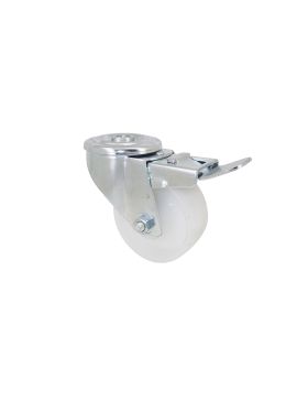 Castor HANDLING WHEEL WITH BRAKE IN POLYPROPYLENE DIAMETER 80 MM LOAD 65 KILOS -S06N 80AF • Caujolle