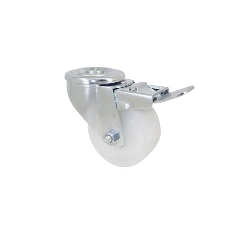 Castor HANDLING WHEEL WITH BRAKE IN POLYPROPYLENE DIAMETER 80 MM LOAD 65 KILOS -S06N 80AF • Caujolle