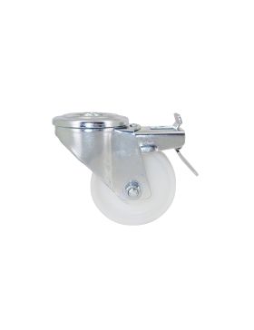 ROULETTE DE MANUTENTION A FREIN EN POLYPROPYLENE DIAMETRE 80 MM CHARGE 65 KILOS -S06N 80AF