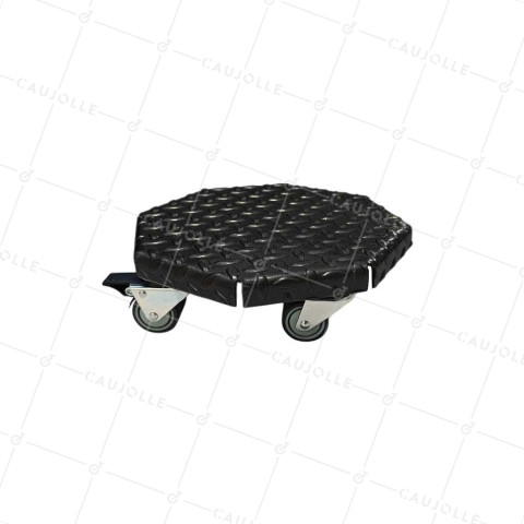 PLATEAU ACIER PEINTURE NOIRE ULTRA ROBUSTE POUR POTS RONDS DE 30 CM DE DIAMETRE CHARGE 270 KG - BLACK OCTO 30 • Caujolle