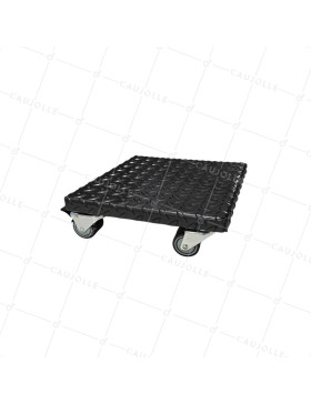 PLATEAU ACIER ULTRA ROBUSTE NOIR A ROULETTES 30 CM X 30 CM CHARGE 270 KG - BLACK SQUARE 30 • Caujolle
