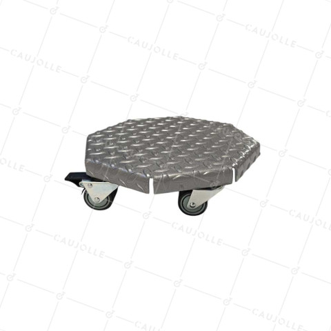 PLATEAU ACIER PEINTURE GRISE ULTRA ROBUSTE POUR POTS RONDS DE 30 CM DE DIAMETRE CHARGE 270 KG - STRONG OCTO 30 • Caujolle