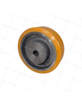 ROUE A CLAVETER EN POLYURETHANE DIAMETRE 125/40 MM CHARGE 700KG - SFPU 125/40 A CLAVETER A20 • Caujolle