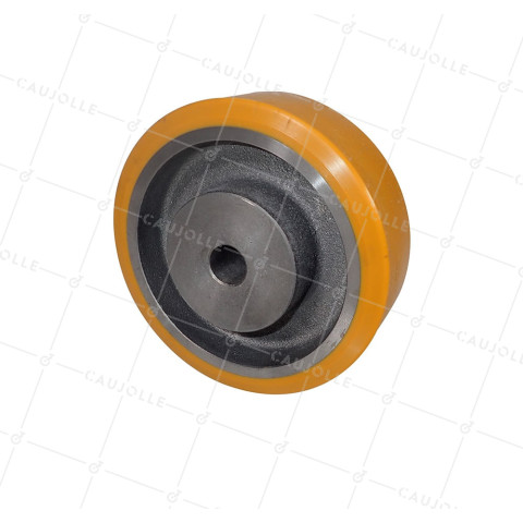 ROUE A CLAVETER EN POLYURETHANE DIAMETRE 125/40 MM CHARGE 700KG - SFPU 125/40 A CLAVETER A20 • Caujolle