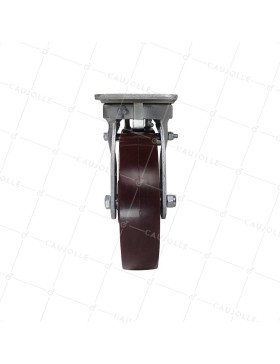 ROULETTE PIVOTANTE A FREIN POLYURÉTHANE RENFORCÉE JANTE FONTE DIAMÈTRE 200 MM CHARGE 1000KG - S80 200P AF
