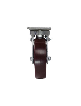 ROULETTE PIVOTANTE A FREIN POLYURÉTHANE RENFORCÉE JANTE FONTE DIAMÈTRE 200 MM CHARGE 1000KG - S80 200P AF