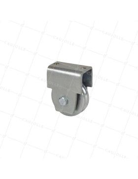 MONTURE POUR PORTAIL COULISSANT ROUE À GORGE RONDE DIAMÈTRE 60 MM POUR RAIL ROND DE 10 MM CHARGE 250 KG - MTSP GR 60 • Caujolle