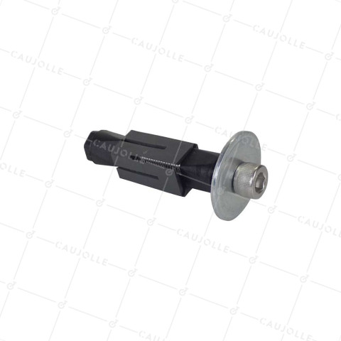EXPANDABLE STAINLESS STEEL MOUNTING SLEEVE FOR SQUARE TUBE OF 22 MM TO 25 MM INSIDE AND WHEEL WITH A HOLE OF 10 TO 12 MM - DEX C22-25 STAINLESS STEEL • Caujolle