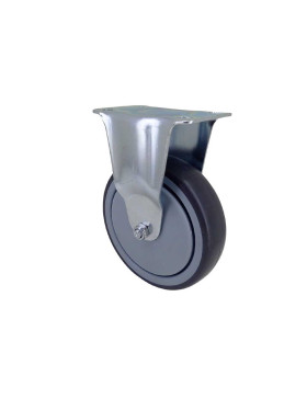 FIXED RUBBER CASTOR, SOFT, WEAR-RESISTANT AND NON-STAINING, DIAMETER 125MM, LOAD CAPACITY 150 KG - S15.F 125