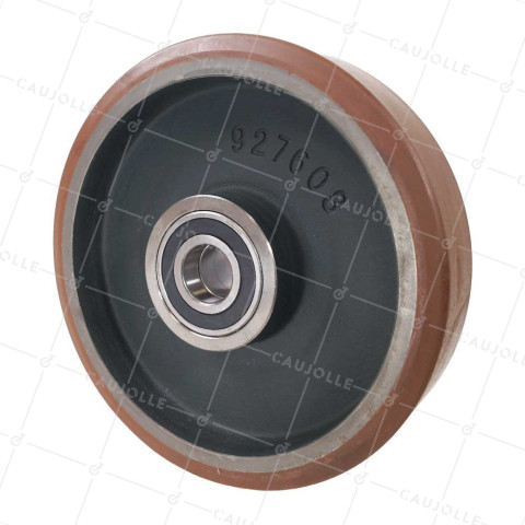 ROUE EN POLYURETHANE HAUTE VITESSE DIAMETRE 400 MM CHARGE 3800 KG - SFVK 400/100 LM110 RB50 • Caujolle