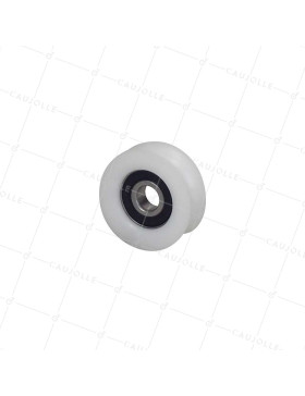 50 mm diameter wheel with 16 mm U-groove, stainless steel bearing, 15 mm bore - GAGR 50 GR16 POM • Caujolle