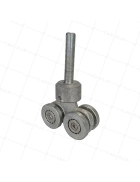 CHARIOT PIVOTANT 4 GALETS POUR PORTE COULISSANTE SUSPENDUE DE 750KG - CHARIOT PIV 4 GAL GRAND • Caujolle