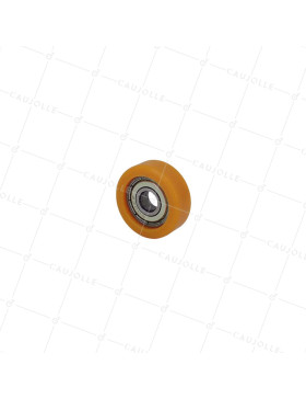 GALET EN POLYURETHANE DIAMÈTRE 30 MM CHARGE 30 KG ROULEMENT A BILLES DE 8 MM - GALET 30/11 LM 8 RB8 PU ORANGE • Caujolle