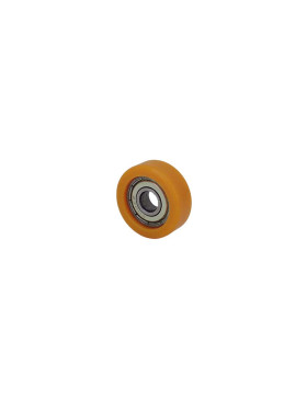 GALET EN POLYURETHANE DIAMÈTRE 30 MM CHARGE 30 KG ROULEMENT A BILLES DE 8 MM - GALET 30/11 LM 8 RB8 PU ORANGE