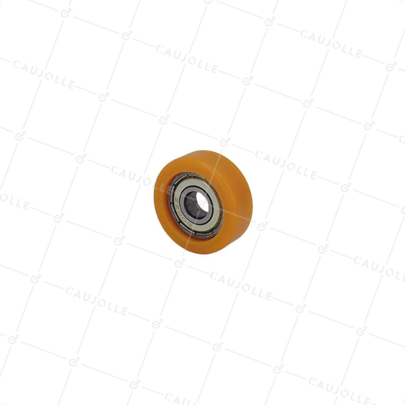 GALET EN POLYURETHANE DIAMÈTRE 30 MM CHARGE 30 KG ROULEMENT A BILLES DE 8 MM - GALET 30/11 LM 8 RB8 PU ORANGE