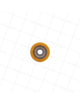 GALET EN POLYURETHANE DIAMÈTRE 30 MM CHARGE 30 KG ROULEMENT A BILLES DE 8 MM - GALET 30/11 LM 8 RB8 PU ORANGE