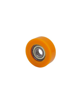 Wheel IN POLYURETHANE DIAMETER 40 MM LOAD 30 KG Bearing WITH BALLS OF 10 MM - Wheel 40/15 LM 8 RB10 PU ORANGE