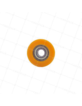 GALET EN POLYURETHANE DIAMÈTRE 40 MM CHARGE 30 KG ROULEMENT A BILLES DE 10 MM - GALET 40/15 LM 8 RB10 PU ORANGE