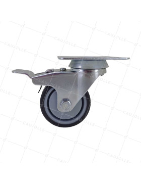 Castor WITH SOFT RUBBER BRAKE, WEAR-RESISTANT AND NON-STAINING, DIAMETER 50MM, LOAD 40 KG - S15.P 50BL CLEARANCE SALE