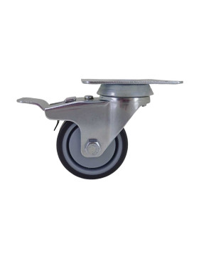 Castor WITH SOFT RUBBER BRAKE, WEAR-RESISTANT AND NON-STAINING, DIAMETER 50MM, LOAD 40 KG - S15.P 50BL CLEARANCE SALE