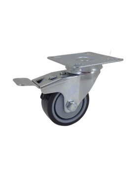 Castor WITH SOFT RUBBER BRAKE, WEAR-RESISTANT AND NON-STAINING, DIAMETER 50MM, LOAD 40 KG - S15.P 50BL CLEARANCE SALE