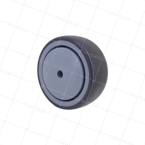 GALET EN CAOUTCHOUC SOUPLE ANTI-USURE ET NON TACHANT DIAMÈTRE 80MM À FIXATION DE 8 MM - GAL S15 80 RB • Caujolle