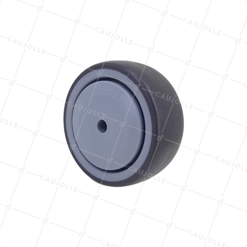 GALET EN CAOUTCHOUC SOUPLE ANTI-USURE ET NON TACHANT DIAMÈTRE 80MM À FIXATION DE 8 MM - GAL S15 80 RB