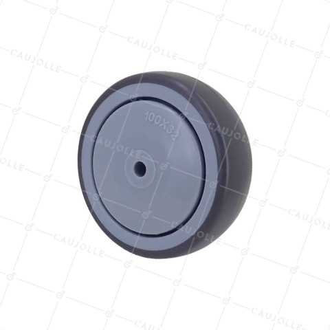GALET EN CAOUTCHOUC SOUPLE ANTI-USURE ET NON TACHANT DIAMÈTRE 100MM À FIXATION DE 8 MM - GAL S15 100 RB • Caujolle