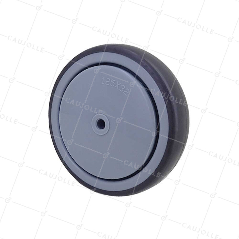 GALET EN CAOUTCHOUC SOUPLE ANTI-USURE ET NON TACHANT DIAMÈTRE 125MM À FIXATION DE 8 MM - GAL S15 125 RB