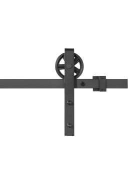 COMPLETE KIT WITHOUT HANDLE FOR SLIDING DOOR WITH HANGING PULLEY STYLE, LENGTH 2 M, LOAD 100KG