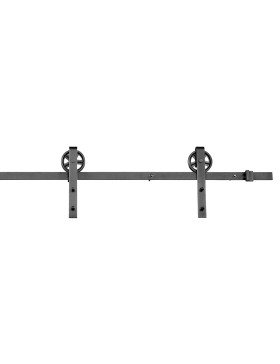 COMPLETE KIT WITHOUT HANDLE FOR SLIDING DOOR WITH HANGING PULLEY STYLE, LENGTH 2 M, LOAD 100KG