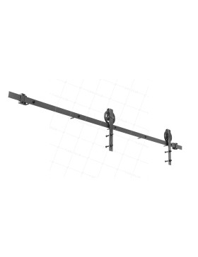 COMPLETE KIT WITHOUT HANDLE FOR SLIDING DOOR WITH HANGING PULLEY STYLE, LENGTH 2 M, LOAD 100KG