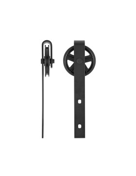 COMPLETE KIT WITHOUT HANDLE FOR SLIDING DOOR WITH HANGING PULLEY STYLE, LENGTH 2 M, LOAD 100KG