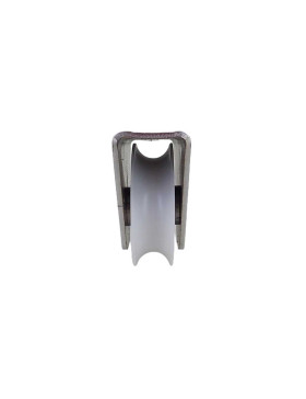 ROUE DE PORTAIL EN NYLON AVEC SUPPORT EN INOX À VISSER OU SOUDER DIAMÈTRE 80 MM POUR RAIL ROND DE 20MM CHARGE 650 KG - MTSP GR80