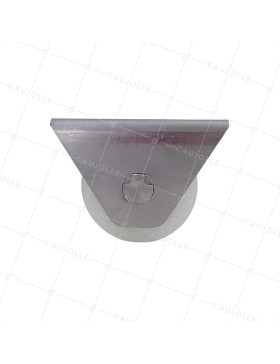 ROUE DE PORTAIL EN NYLON AVEC SUPPORT EN INOX À VISSER OU SOUDER DIAMÈTRE 80 MM POUR RAIL TRIANGULAIRE CHARGE 650 KG - MTSP GV80