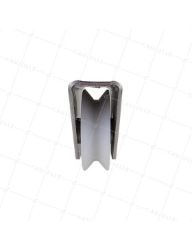 ROUE DE PORTAIL EN NYLON AVEC SUPPORT EN INOX À VISSER OU SOUDER DIAMÈTRE 80 MM POUR RAIL TRIANGULAIRE CHARGE 650 KG - MTSP GV80