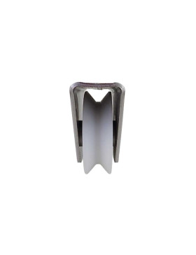 ROUE DE PORTAIL EN NYLON AVEC SUPPORT EN INOX À VISSER OU SOUDER DIAMÈTRE 80 MM POUR RAIL TRIANGULAIRE CHARGE 650 KG - MTSP GV80