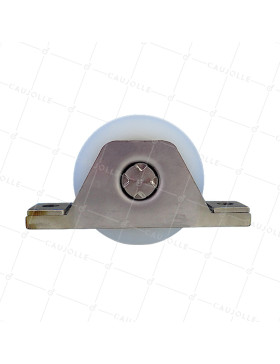 MONTURE POUR PORTAIL À ENCASTRER AVEC ROUE DE DIAMÈTRE 80MMEN NYLON À GORGE RONDE DE 20MM ET MONTURE EN INOX CHARGE 650KG - MTSP