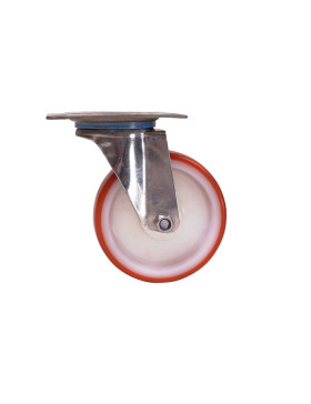 Castor STAINLESS STEEL WITH NYLON/POLYURETHANE SWIVEL DIAMETER 100 MM LOAD 150 KG