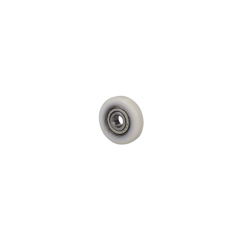 Wheel WITH CURVED PROFILE FOR SLIDING DOOR, DIAMETER 22 MM, AXLE 5 MM, LOAD 25 KG