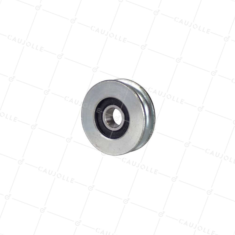 GALET DE DIAMETRE 40MM A GORGE RONDE DE 8 MM AVEC ROULEMENT ALESAGE 10 MM- GAGR 40/10 LM8 RB10 SANS BOULON
