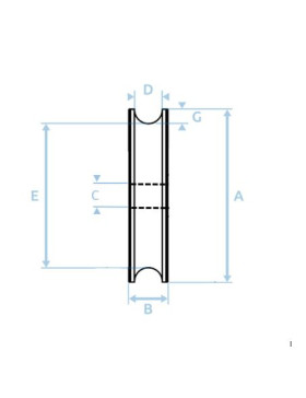 GALET DE DIAMETRE 40MM A GORGE RONDE DE 8 MM AVEC ROULEMENT ALESAGE 10 MM- GAGR 40/10 LM8 RB10 SANS BOULON
